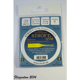 Stroft GTM Vorfach Monofil 2,80m 3X - 0.54mm-0,20mm - Tragkraft: 3,6kg