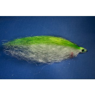 Green white fish streamer for pike and predators