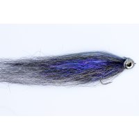 Black fish with UV effect streamer for pike and predators