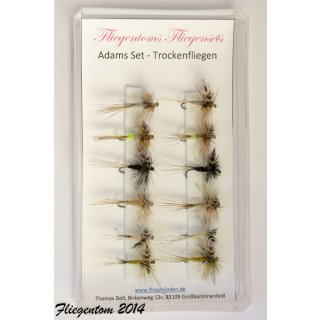 Trockenfliegenset Adams-Family 10 Mit Widerhaken