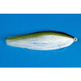 Grün-weißer Köderfisch mit Spectra Effekt Gr 2/0 / ca. 15cm