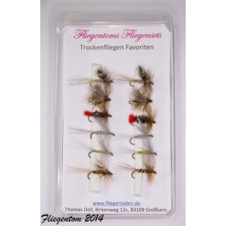 Assortment with 12 dry flies favorites 10 with barb