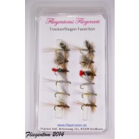 Assortment with 12 dry flies favorites 18 barbless