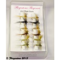 Assortment of 12 dry flies with UV effect