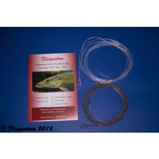 Fliegentom Polyleader Hecht/Raubfisch 2,40m/8ft schwarz sinkend / black sinking