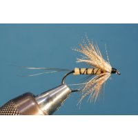 Mayfly with straw body and duck hackle barbed 10