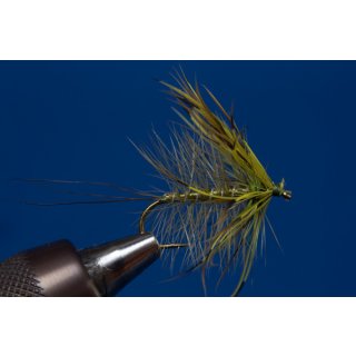 olive Palmer mayfly barbed 8