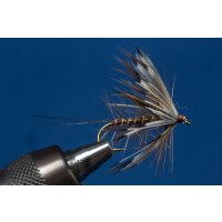 brown Mayfly Palmer barbed 10