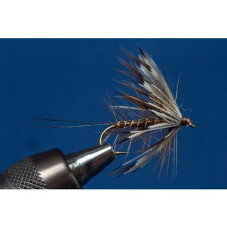 brown Mayfly Palmer barbless 10