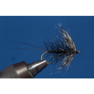 black Palmer Mayfly barbed 12