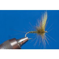 olive CDC-Drake Mayfly barbed 10