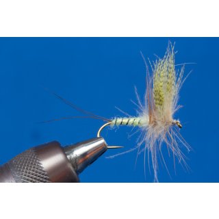 light beige CDC-Drake Mayfly barbless 8