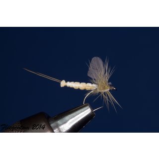 extended Body helle Dun Hechelfliege mit Widerhaken 10