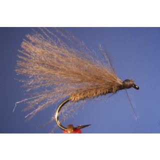 brown Fratnik Fly, CDC barbless 10