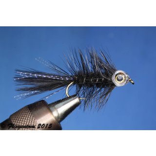 Fishmask Wooley Bugger schwarz  6 mit Widerhaken