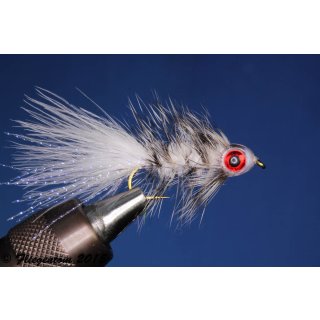 Fishmask Wooley Bugger weiß grizzly 4 mit Widerhaken