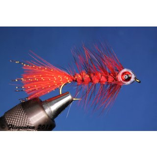 Fishmask Wooley Bugger red grizzly 6 barbed