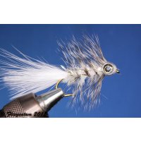 Fishmask Wooley Bugger Krystal white grizzly 8 barbless