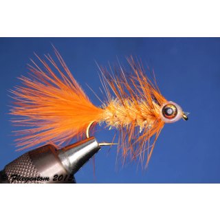 Fishmask Wooley Bugger Krystal orange grizzly 4 barbless