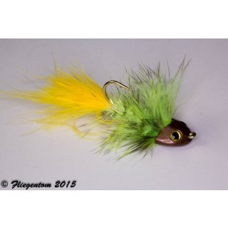 Wooley Bugger Sculpin/Bullhead chartreuse, krystal #4 - ca. 6,5cm