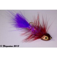 Wooley Bugger Koppe - violett, rot, Krystal #4 - ca. 6,5cm