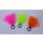 Fliegentom Garn-Bissanzeiger zum Einschlaufen, wieder verwendbar (Strike Indicator) Sortiment chartreuse, pink, orange S - 2cm