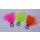 Fliegentom Garn-Bissanzeiger zum Einschlaufen, wieder verwendbar (Strike Indicator) Sortiment chartreuse, pink, orange M - 3cm