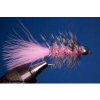 Wooley Bugger mit Kopfperle Pink Krystal 4 ohne Widerhaken