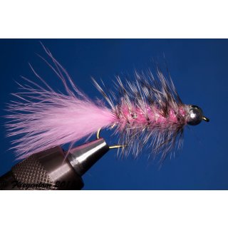 Wooley Bugger mit Kopfperle Pink Krystal 6 ohne Widerhaken