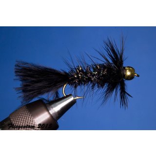 Wooley Bugger with Beadhead black Krystal 4 Barbless