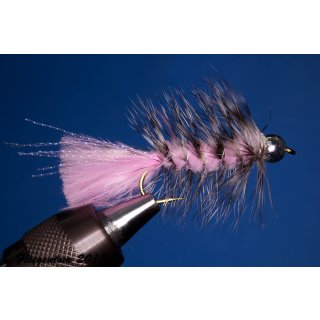 Wooley Bugger mit Kopfperle pink 8 mit Widerhaken