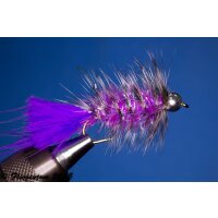 Wooley Bugger with Beadhead purple grizzly Krystal 10...