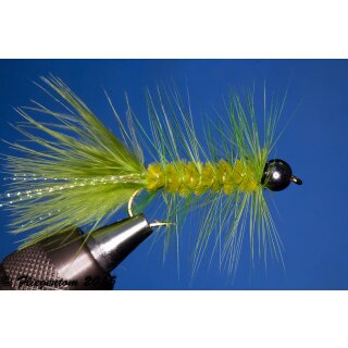 Wooley Bugger with Beadhead green 10 Barbless