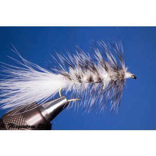 Wooley Bugger white grizzly 6 barbless