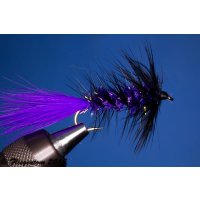 Wooley Bugger purple/black Krystal 10 barbless