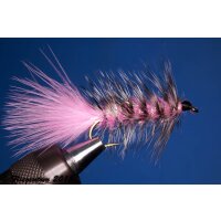 Wooley Bugger pink/grizzly Krystal 8 ohne Widerhaken