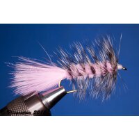 Wooley Bugger pink/grizzly 10 barbless