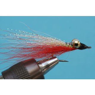Clouser Deep Minnow white/red with barb #8