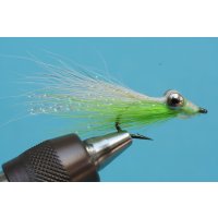 Clouser Deep Minnow white/chartreuse with barb #8