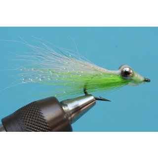 Clouser Deep Minnow white/chartreuse barbless #4