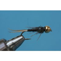 Copper John Nymph black 6 Tungsten and Lead Barbed Hook