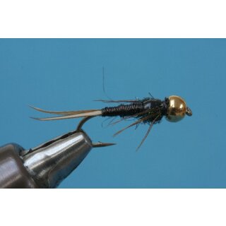 Copper John Nymphe schwarz 8 schwer mit Tungstenperle Mit Widerhaken