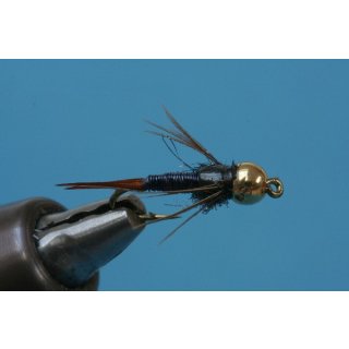 Copper John Nymph dark blue 10 Tungsten and Lead barbless