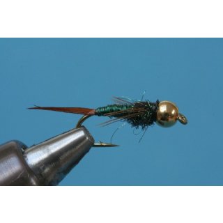 Copper John Nymph green 8 Brass Barbed Hook