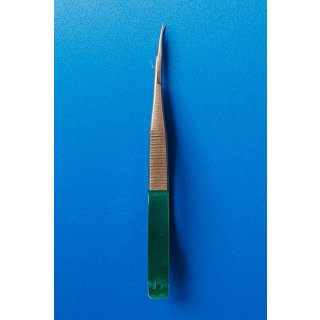 Spring scissors with curved tip