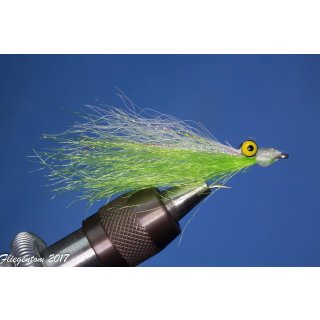 Synthetic Clouser Deep Minnow weiß/chartreuse Salzwasserhaken #4