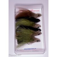 Range of 6 Deerhair Streamer (Marabou-Muddler) 8 barbless