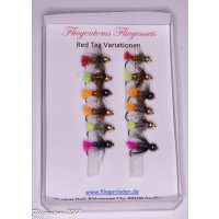 Assortment of 12 Red Tag Variationen (Nymphs, Wet Flies)...