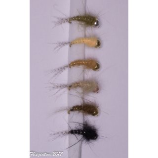 Fliegentom Range of 6 Universal nymphs  tungsten 14 with Barb