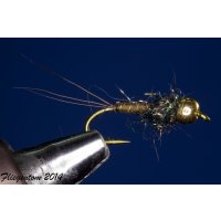False Pheasant Tail Nymph 12 barbless Tungsten Bead silver